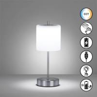FH LIGHTING LED tafellamp Riva nikkel/opaal Hoogte 34,5cm