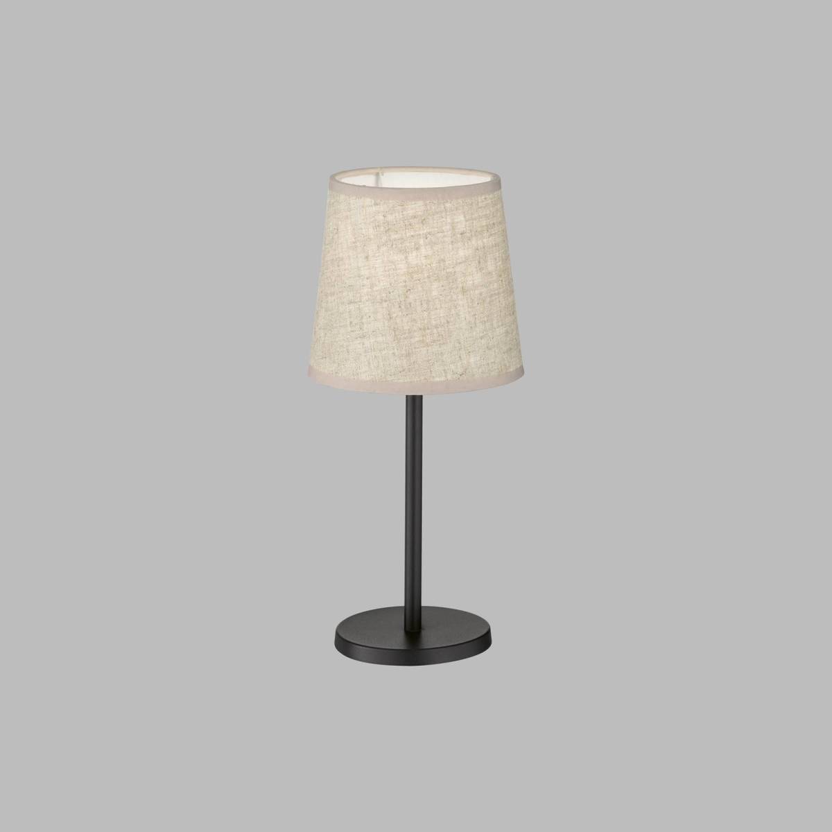 FH LIGHTING Tafellamp Eve, linnen kap zwart/zand