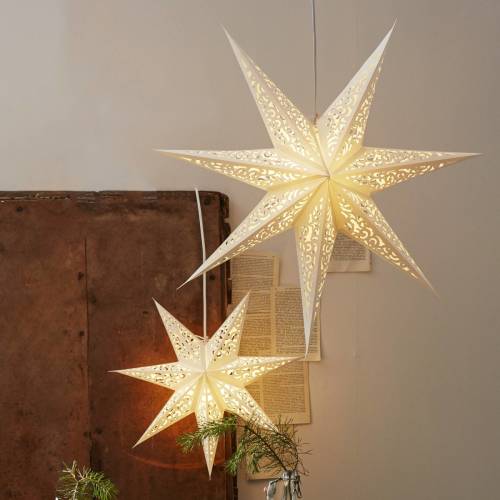 STAR TRADING Lace papieren ster, zonder verlichting Ø 45 cm, wit