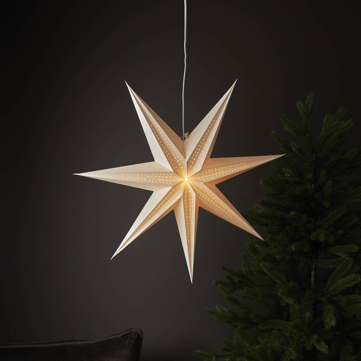 STAR TRADING Papieren ster Point zonder verlichting wit Ø 60 cm