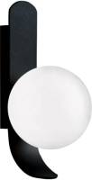 Viokef Wandlamp Polina, bolkap van glas, zwart