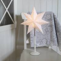 STAR TRADING Staande ster romantiek met houten frame, wit