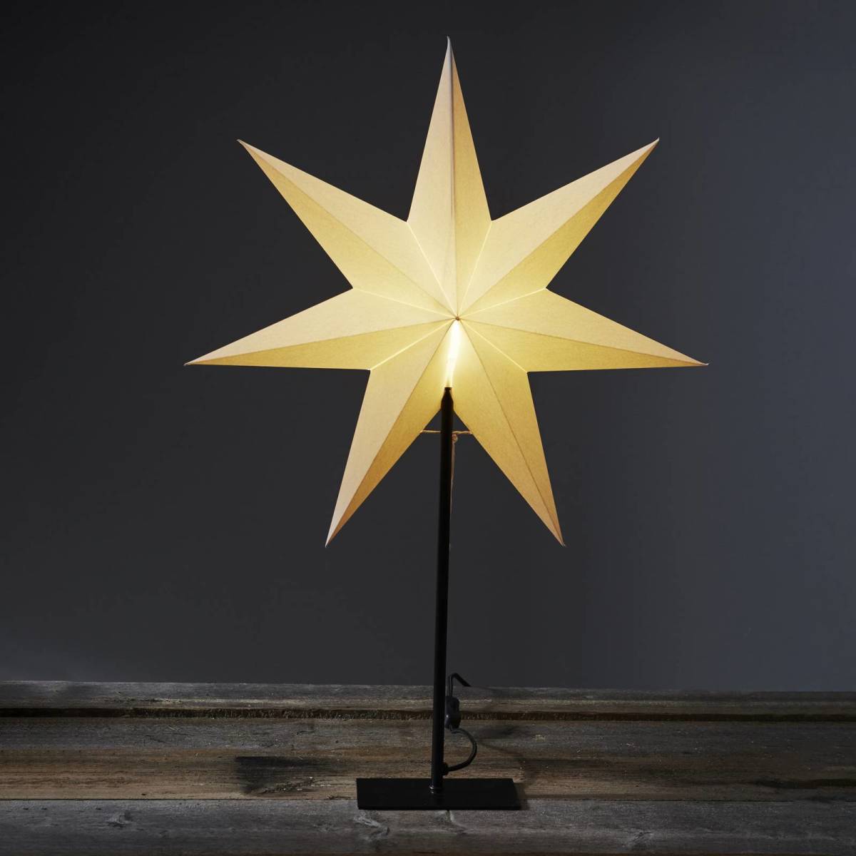 STAR TRADING Staande ster Frozen, 7-punten, zwart/ster wit