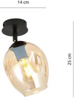 EMIBIG LIGHTING Plafondlamp Flow 1 1-lamp amber