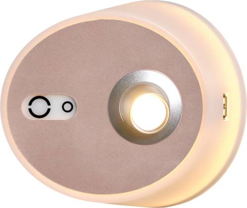 Carpyen LED wandlamp Zoom, spot, USB-uitgang, pink-koper