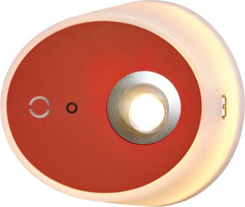 Carpyen LED wandlamp Zoom, spot, USB-uitgang, terracotta