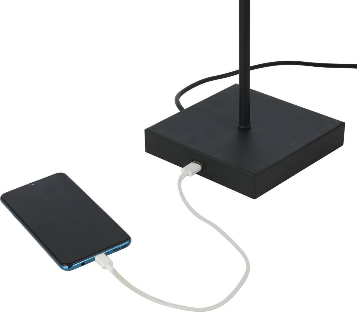 Luminex Tafellamp Table, kap conisch zwart-wit