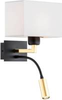 EULUNA Wandlamp Harry, hoekig, zwart/messing/wit