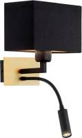 EULUNA Wandlamp HARRY, hoekig, messing/zwart/zwart
