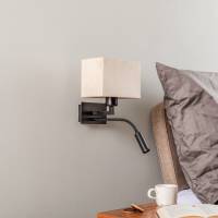EULUNA Wandlamp Harry, hoekig, zwart/zwart/beige