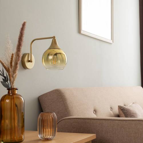 Eko-Light Wandlamp Monte van glas, 1-lamp, goud