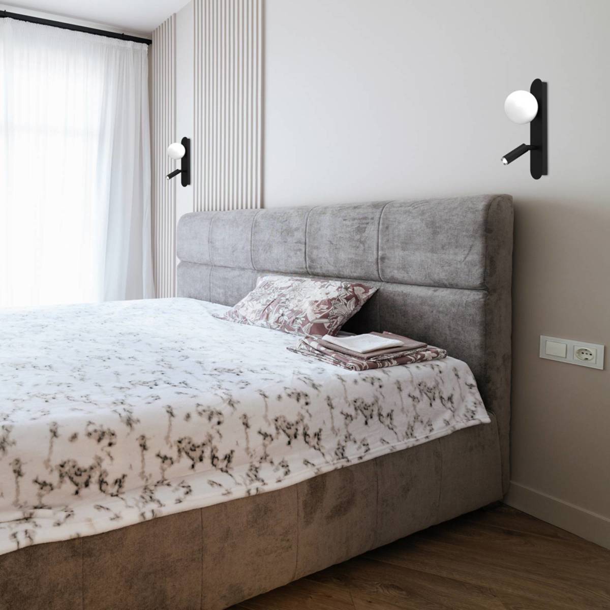 Eko-Light Wandlamp Sirio met beweegbare spot, 2-lamps