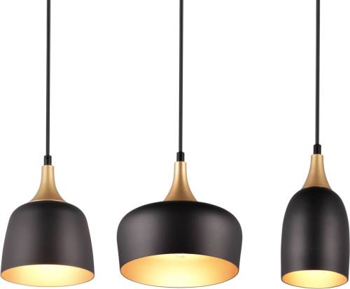 Trio Lighting Hanglamp Chiraz, 3-lamps, zwart/goud