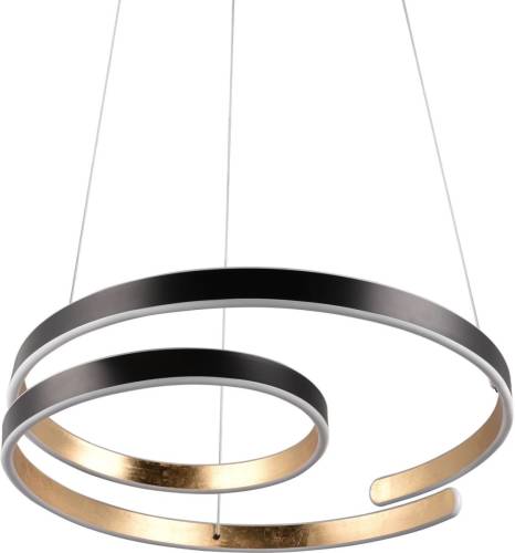 Trio Lighting LED hanglamp Marnie, switch-dim, zwart/goud