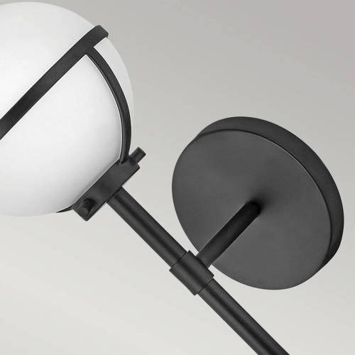 HINKLEY Badkamer wandlamp Hollis, zwart/opaal 1-lamp