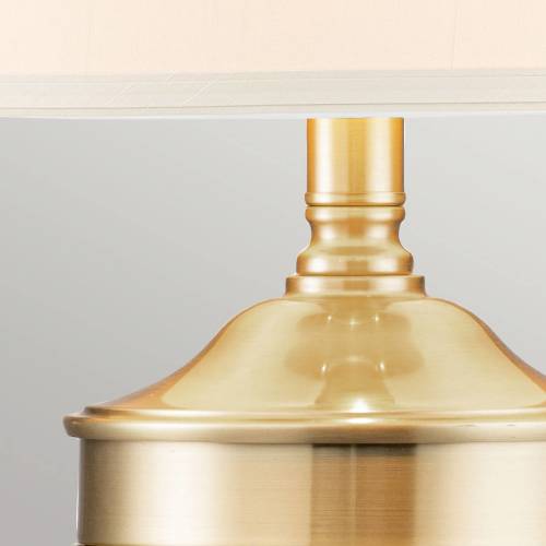 QUOIZEL Textiel-tafellamp Dennison 1 brushed brass