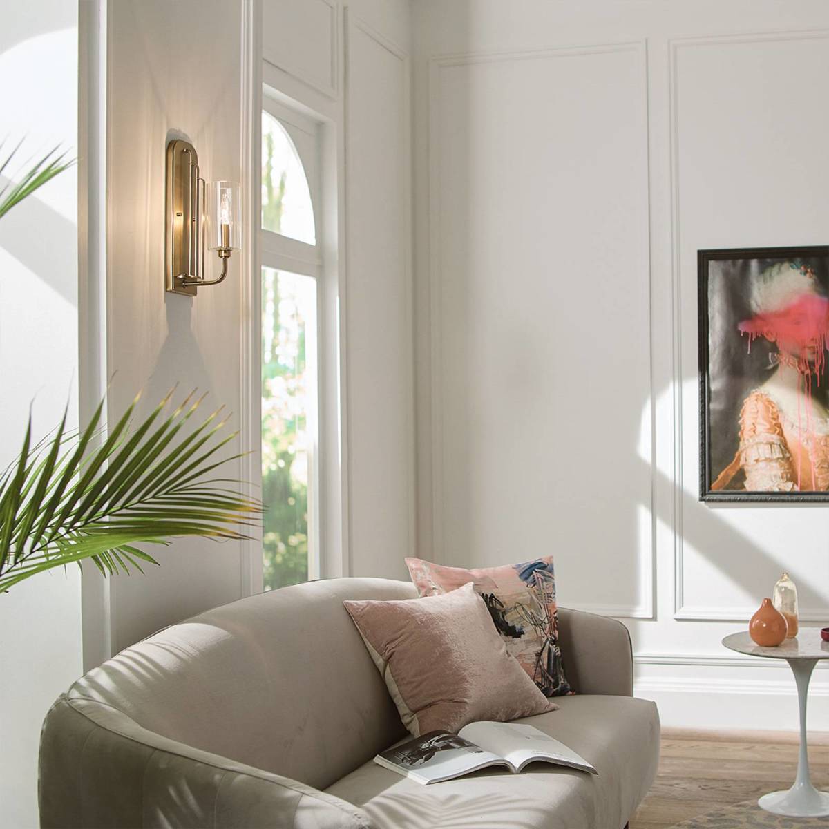 Quintiesse Wandlamp Kimrose, 1-lamp, messing