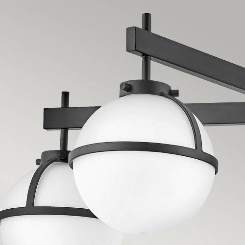 HINKLEY Plafondlamp Hollis, 5-lamps, zwart/opaal