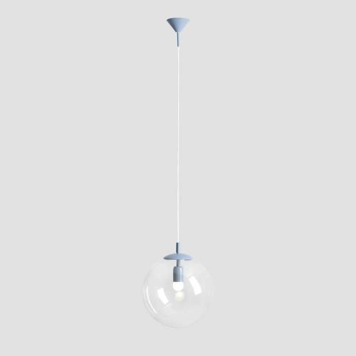 ALDEX Hanglamp Nohr met glazen kap, blauw/helder