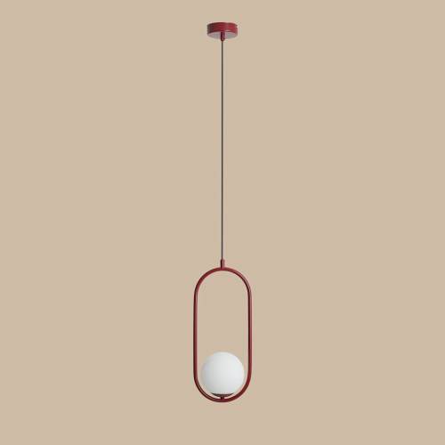 ALDEX Hanglamp Dione, 1-lamp, wijnrood/wit