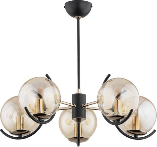 Alfa Hanglamp Avers in zwart, glasbollen goud