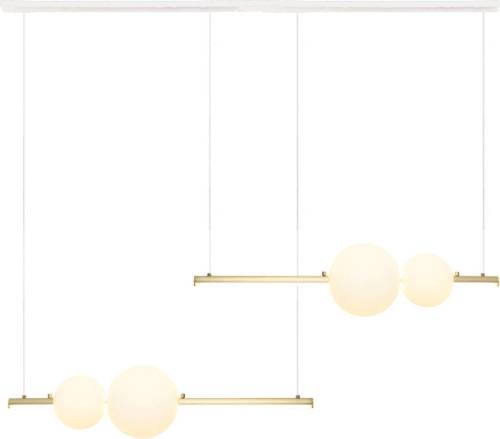 Zambelis LED hanglamp 22235 lengte 105cm goud/wit/opaal