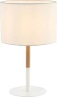 Zambelis Textiel-tafellamp 20215 metaal/hout licht wit