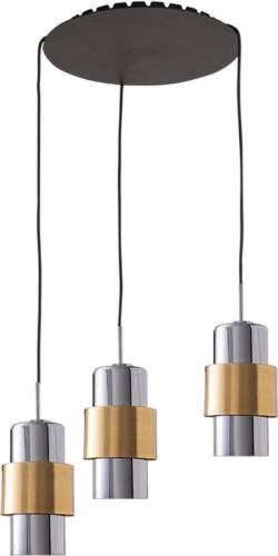 Zambelis Hanglamp 22144 3-lamps Ø 45 cm goud/chroom