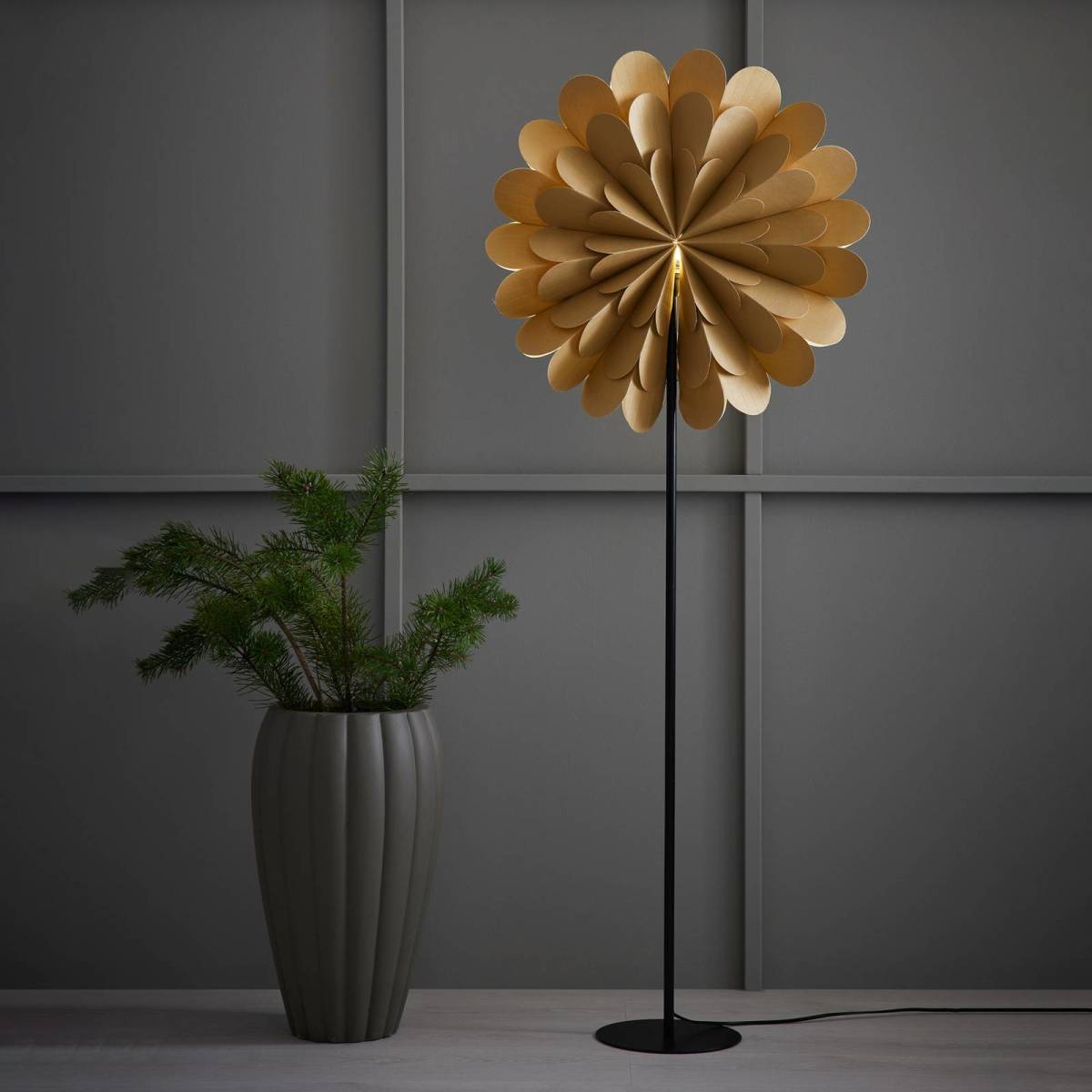 Markslöjd Staande ster Maravilla, goud/zwart Hoogte 150 cm