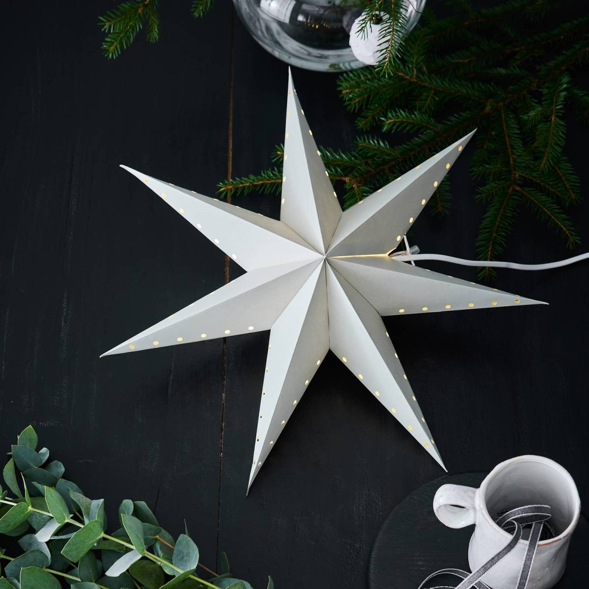Markslöjd Lively decoratieve ster, hangend, grijs, Ø 45 cm