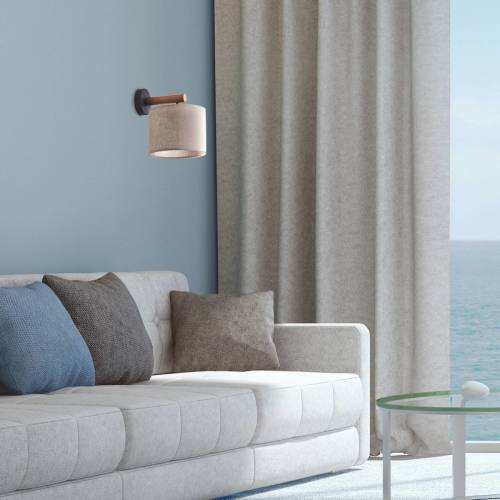EULUNA Wandlamp Deva Nature, textiel, hout