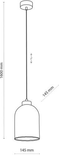 TK Lighting Glazen hanglamp Satipo, 1-lamp, transparant