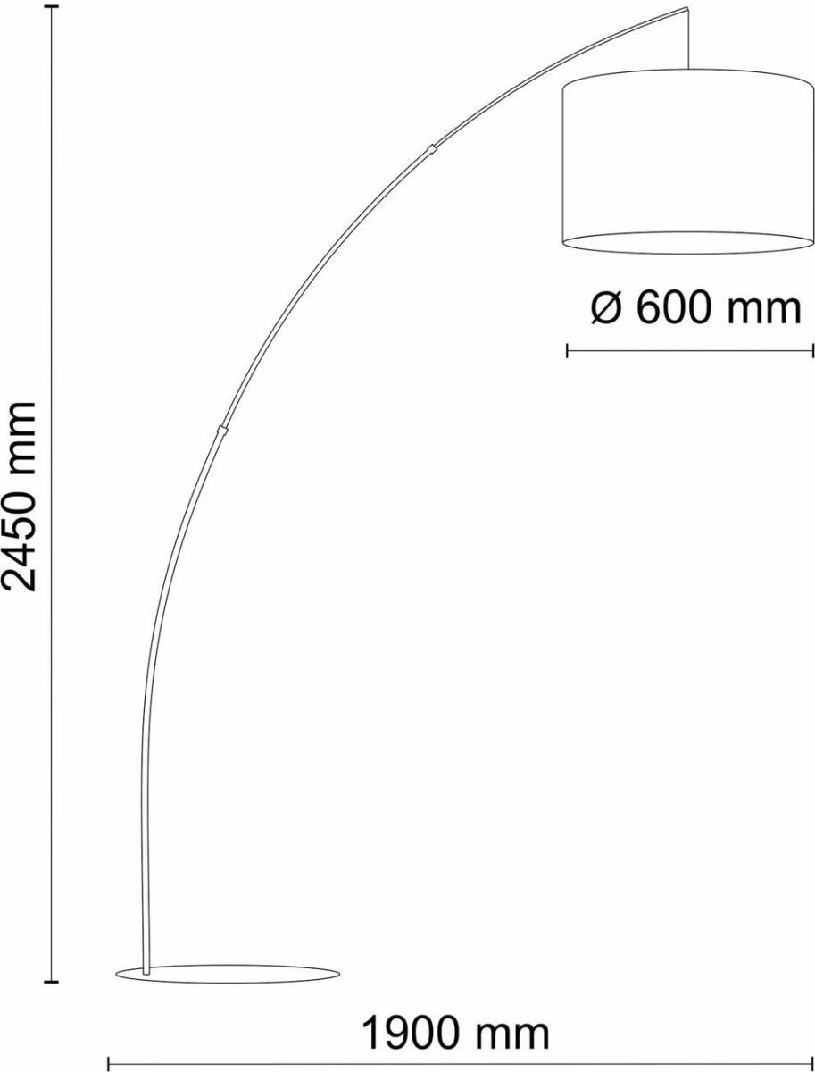 TK Lighting Vloerlamp Moby Gray met stoffen kap