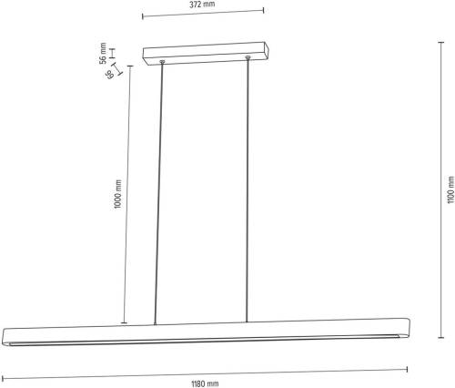 Envostar Lineo LED hanglamp donker grenen 118cm