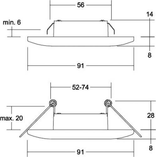 Brumberg Adapt LED inbouwdownlight, chroom mat