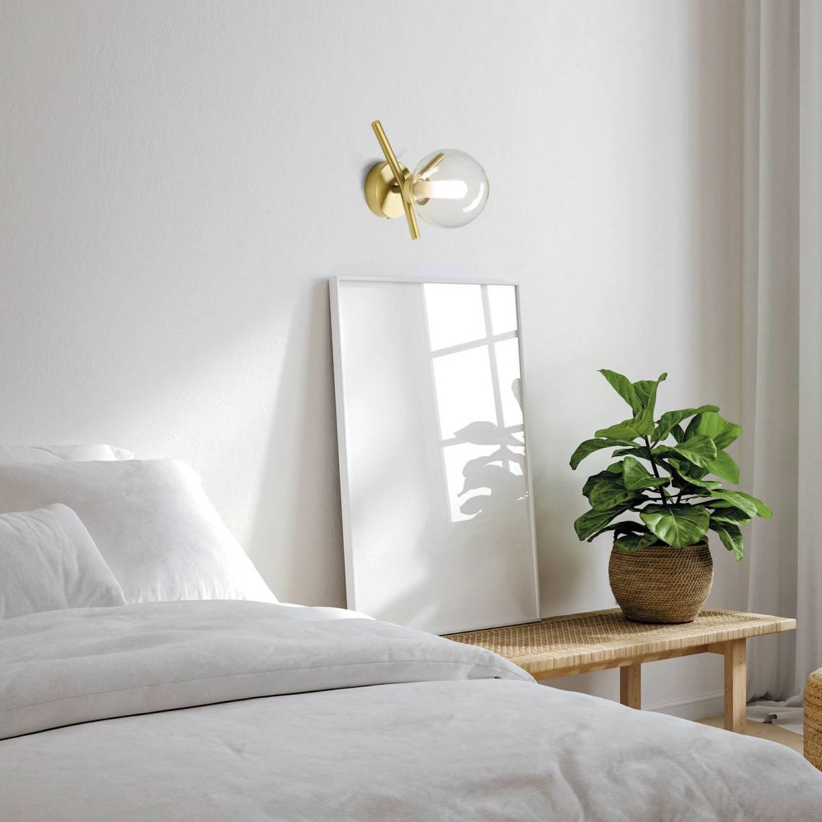 MILOOX BY Sforzin Wandlamp Camely, goud geborsteld/helder, 1-lamp