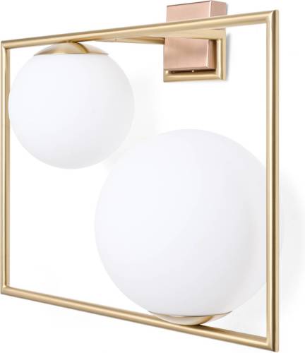 MILOOX BY Sforzin Wandlamp Buble, goud, 2 opaalglazen kappen
