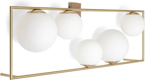 MILOOX BY Sforzin Wandlamp Buble, goud, 5 opaalglazen kappen