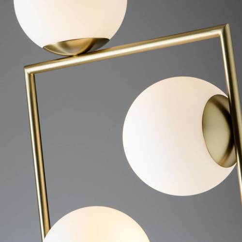 MILOOX BY Sforzin Vloerlamp Buble, goud, zes kappen van opaalglas