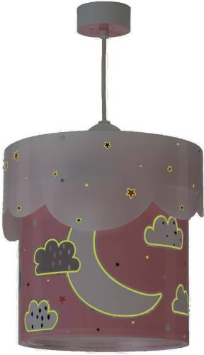 Dalber Hanglamp Moon, 1-lamp, roze