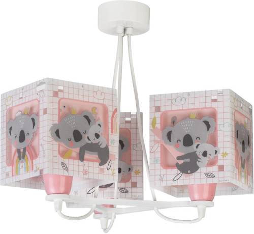 Dalber Hanglamp Koala, 3-lamps, roze