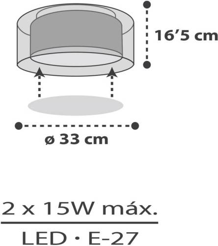 Dalber Cloud Grey plafondlamp, Ø 33 cm, grijs