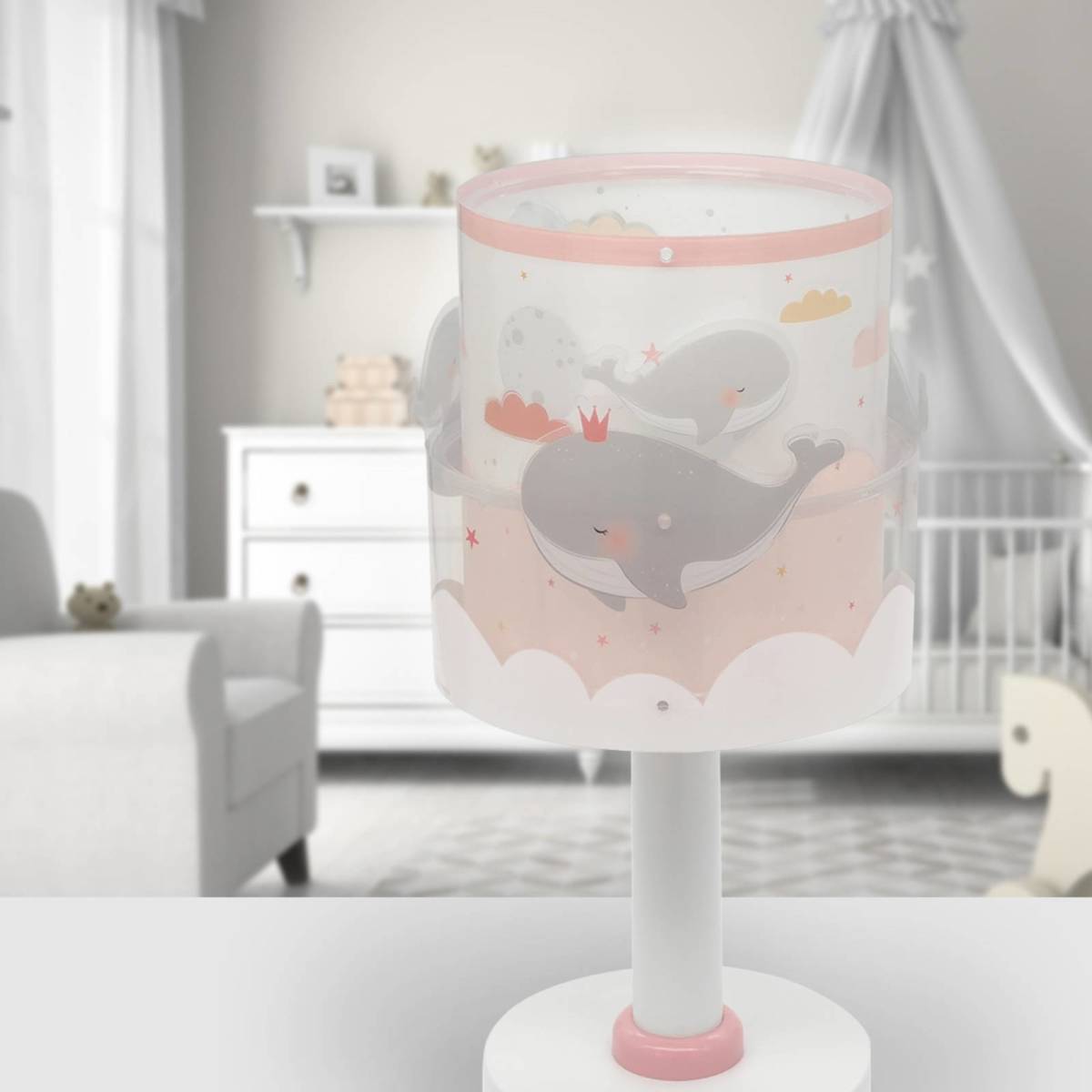 Dalber Whale Dreams tafellamp, pink