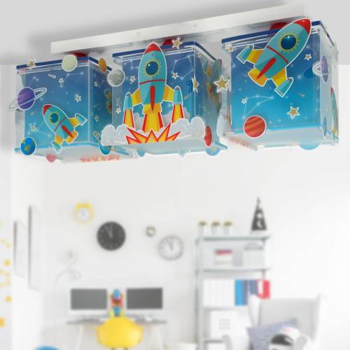 Dalber Rocket plafondlamp 3-lamps voor kinderen