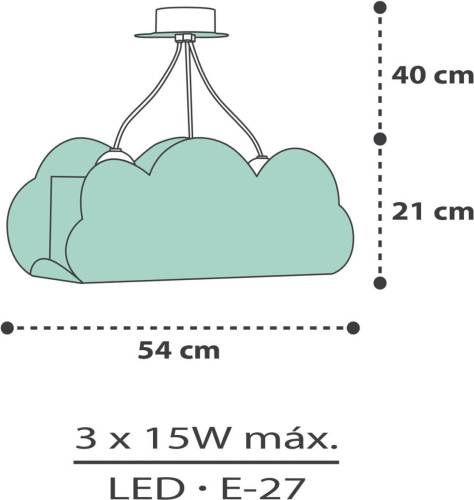 Dalber Cloud Green hanglamp in wolkvorm, groen