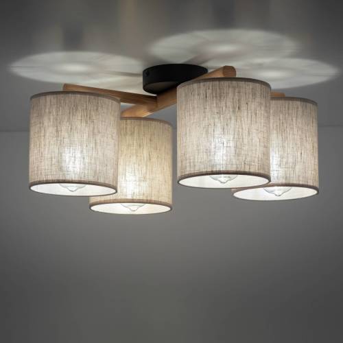 TK Lighting Plafondlamp Deva, 4-lamps, textiel