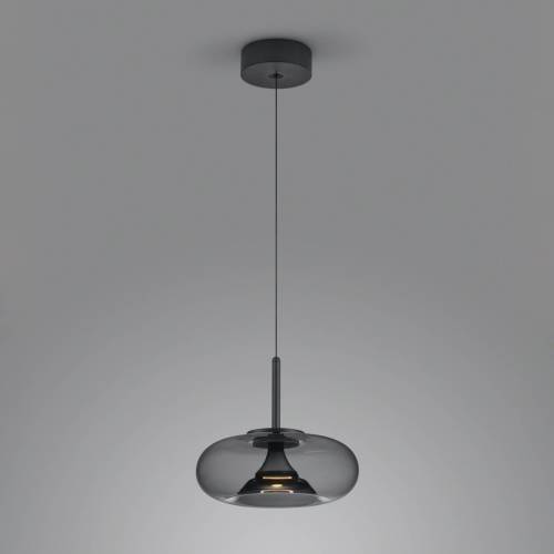 Helestra Sica LED hanglamp zwart/rookgrijs