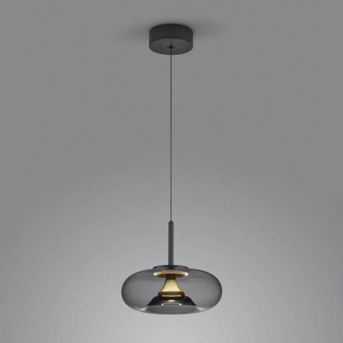 Helestra Sica hanglamp zwart/goud/rookgrijs