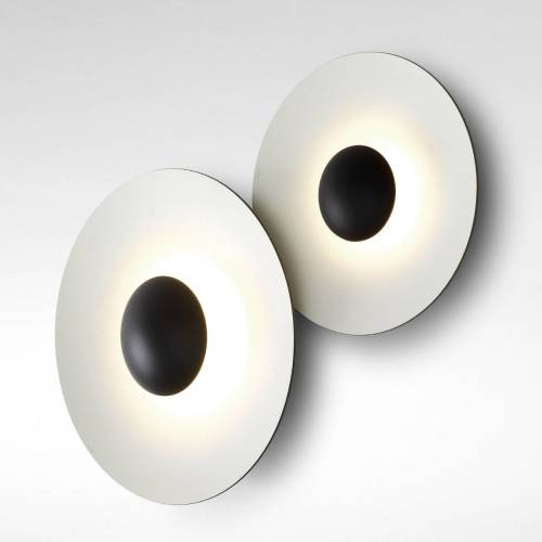 Marset Ginger 32C LED wandlamp Ø32cm eiken/wit
