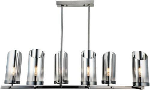 Lucea Kroonluchter Padrela lineair zwart-chroom 6-lamps